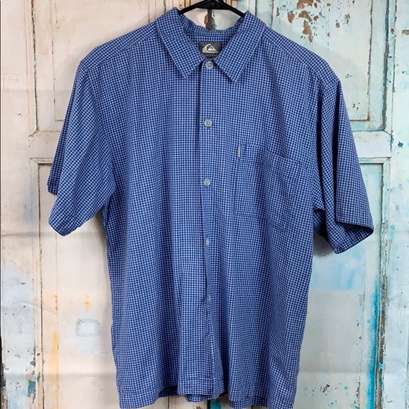 Quiksilver Other - Quicksilver Blue & White Checkered Button Up XL